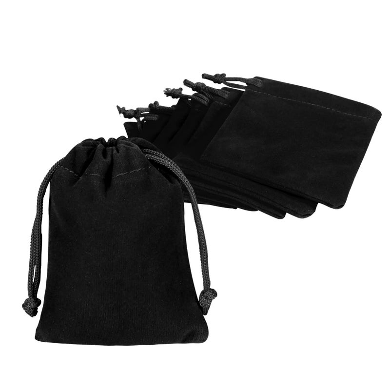 Shintop 10pcs Velvet Drawstring Bags Wedding Gift Bags Velvet Cloth Jewelry Pouches (Black) - Image 1